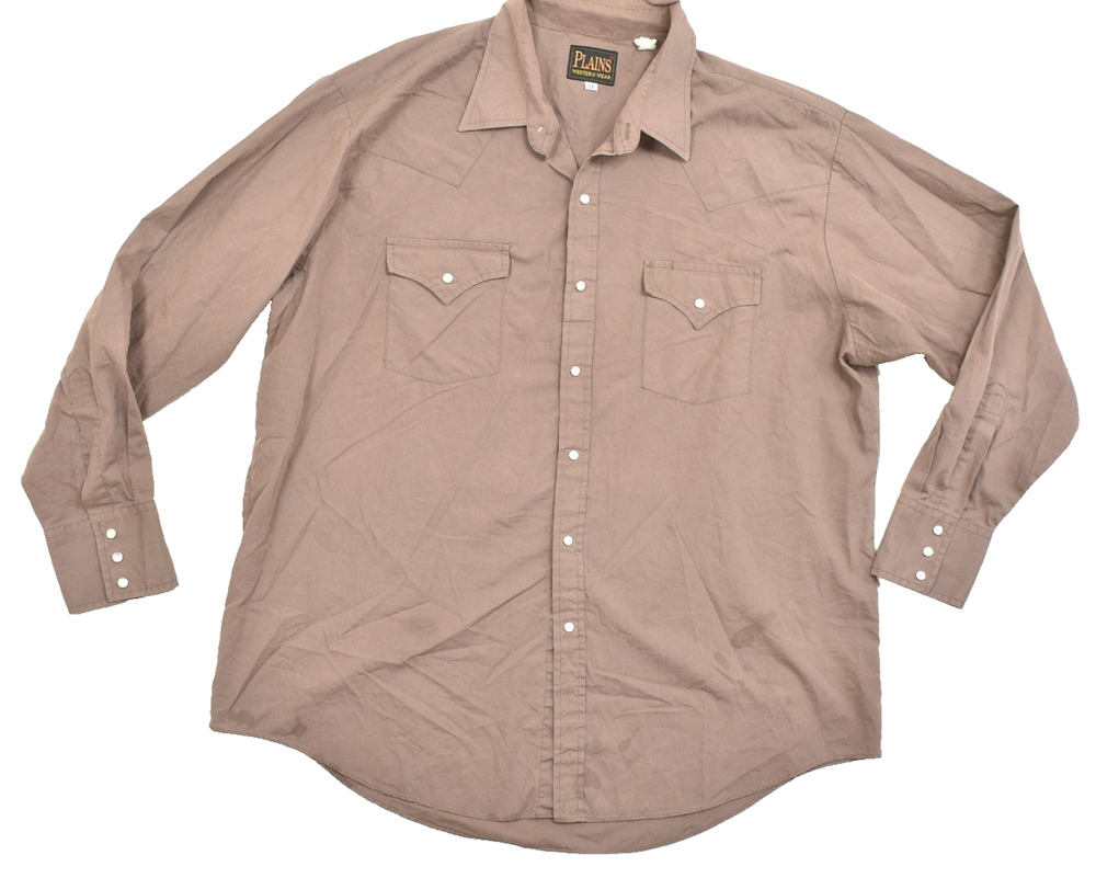 Plains Western Wear Men's Big & Tall Size XL Snap Button Shirt